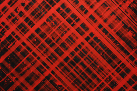 Ed Moses, The Red One (detail), acrylic on canvas, courtesy of Jill and Duane Meltzer