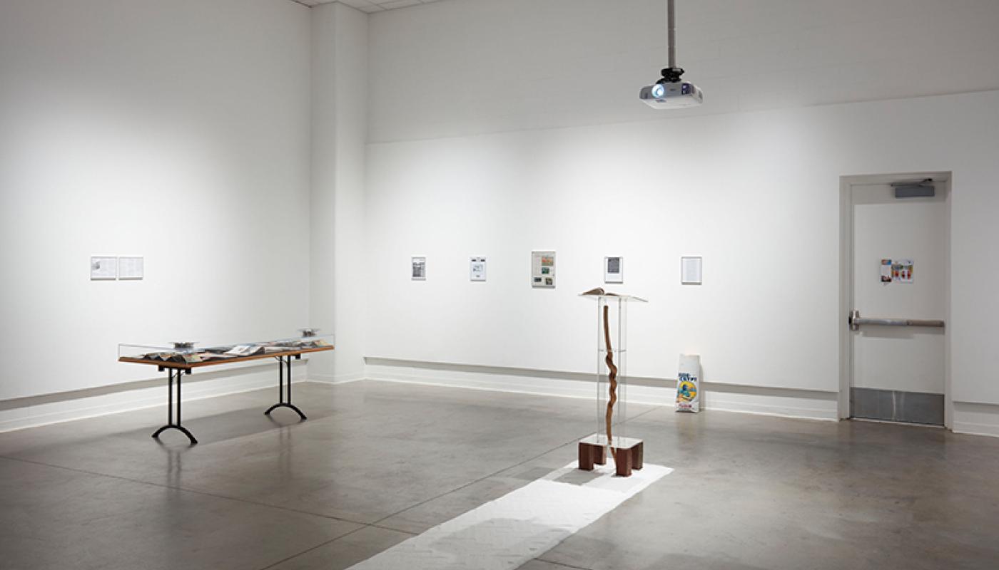 Ethan Philip McGinnis, "Out of Egypt, into the Great Laugh of Mankind…” installation view, Room Gallery, UC Irvine © 2020. Photo: Paul Salveson Ethan Philip McGinnis, "Out of Egypt, into the Great Laugh of Mankind…”