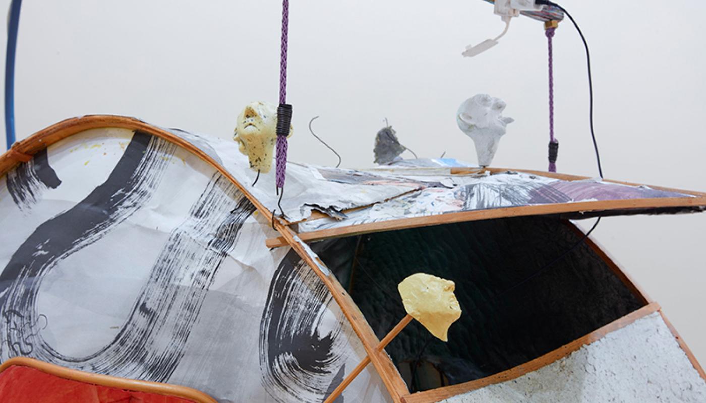 Chris Warr, "Tails of Tales" installation view, University Art Gallery, UC Irvine © 2020. Photo: Paul Salveson