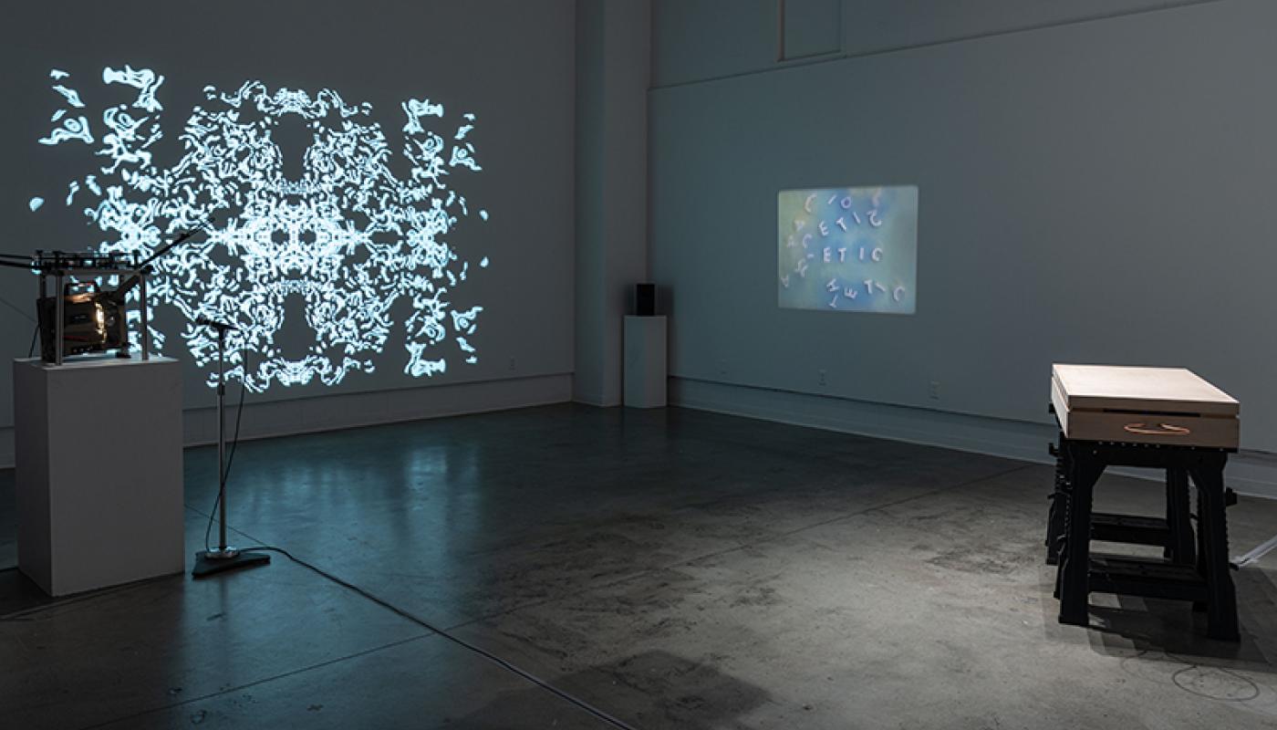 Morgan Cuppet-Michelsen, “Codex, Kodaks, Codecs” installation view. Room Gallery, UC Irvine © 2020. Courtesy of the artist. Morgan Cuppet-Michelsen, “Codex, Kodaks, Codecs”