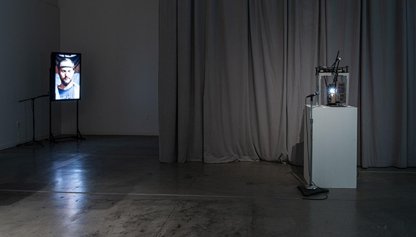 Morgan Cuppet-Michelsen, “Codex, Kodaks, Codecs” installation view. Room Gallery, UC Irvine © 2020. Courtesy of the artist. Morgan Cuppet-Michelsen, “Codex, Kodaks, Codecs”