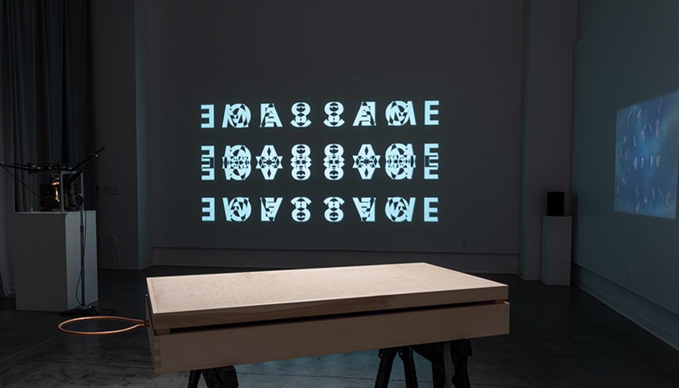 Morgan Cuppet-Michelsen, “Codex, Kodaks, Codecs” installation view. Room Gallery, UC Irvine © 2020. Courtesy of the artist. Morgan Cuppet-Michelsen, “Codex, Kodaks, Codecs”