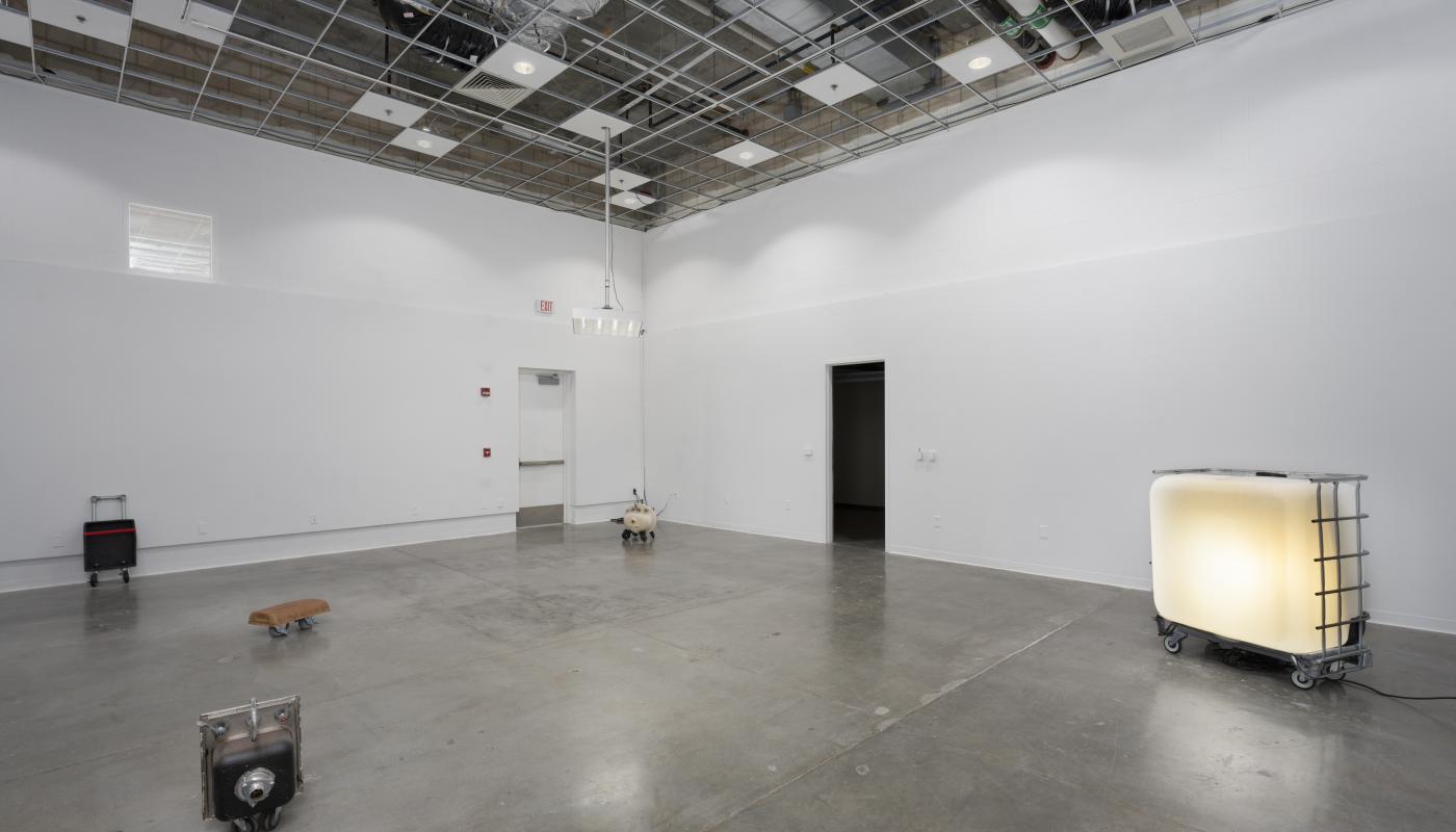 Zachary Maxfield Benson, Installation shots of "Airport", Room Gallery, UC Irvine, 2023