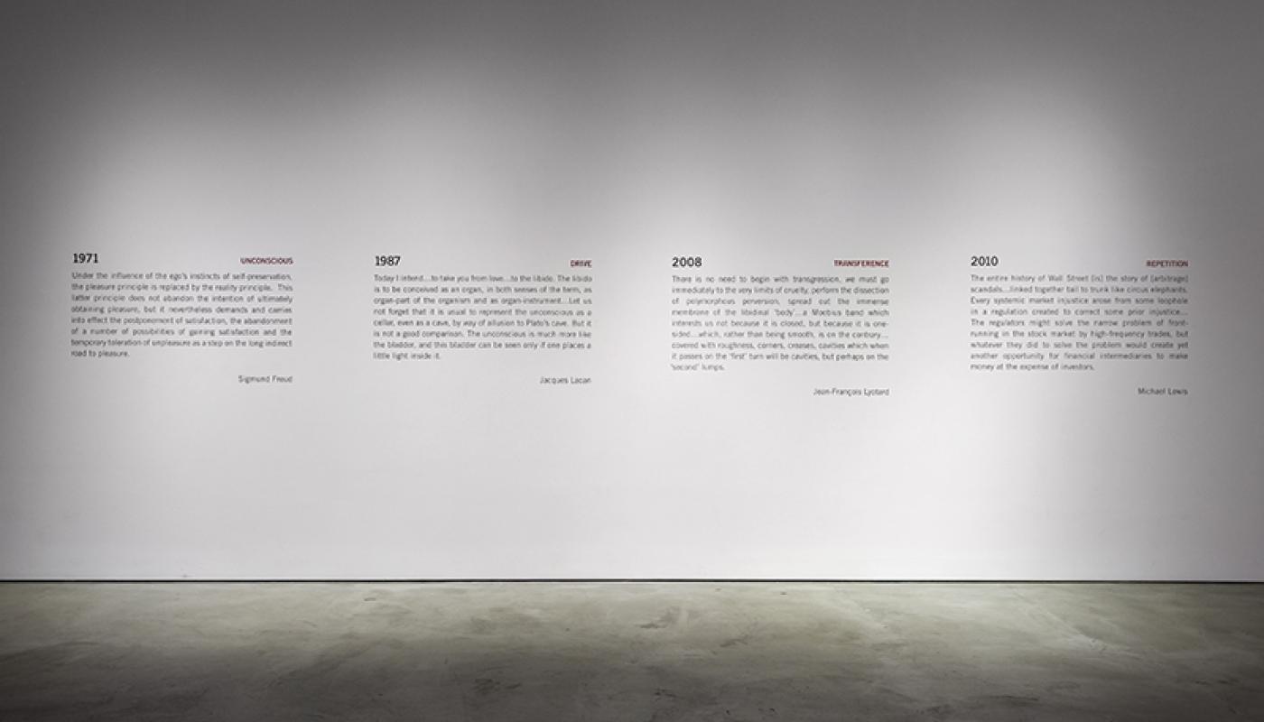 Libidinal Economies: Art in the Age of Bull Markets_installation view © 2015 UCI UAG