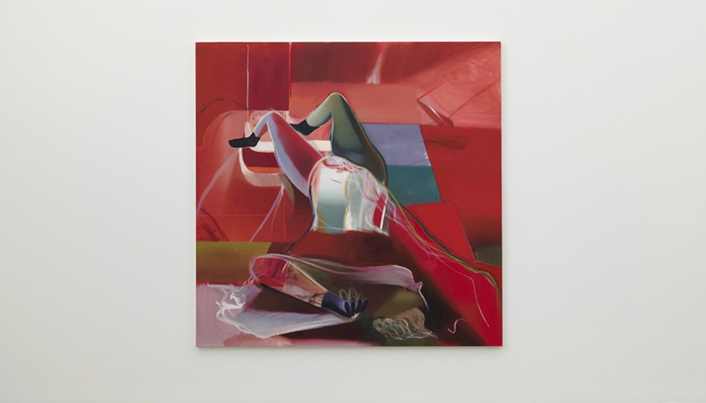 "Sub Red," 2019, Oil on Linen, 78.75 x 78.75 inches.